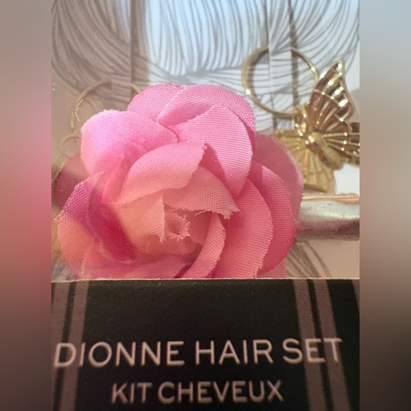Clueless Makeup Revolution Dionne Hair Accessory Set Pink Flower Gold - Picture 5 of 7